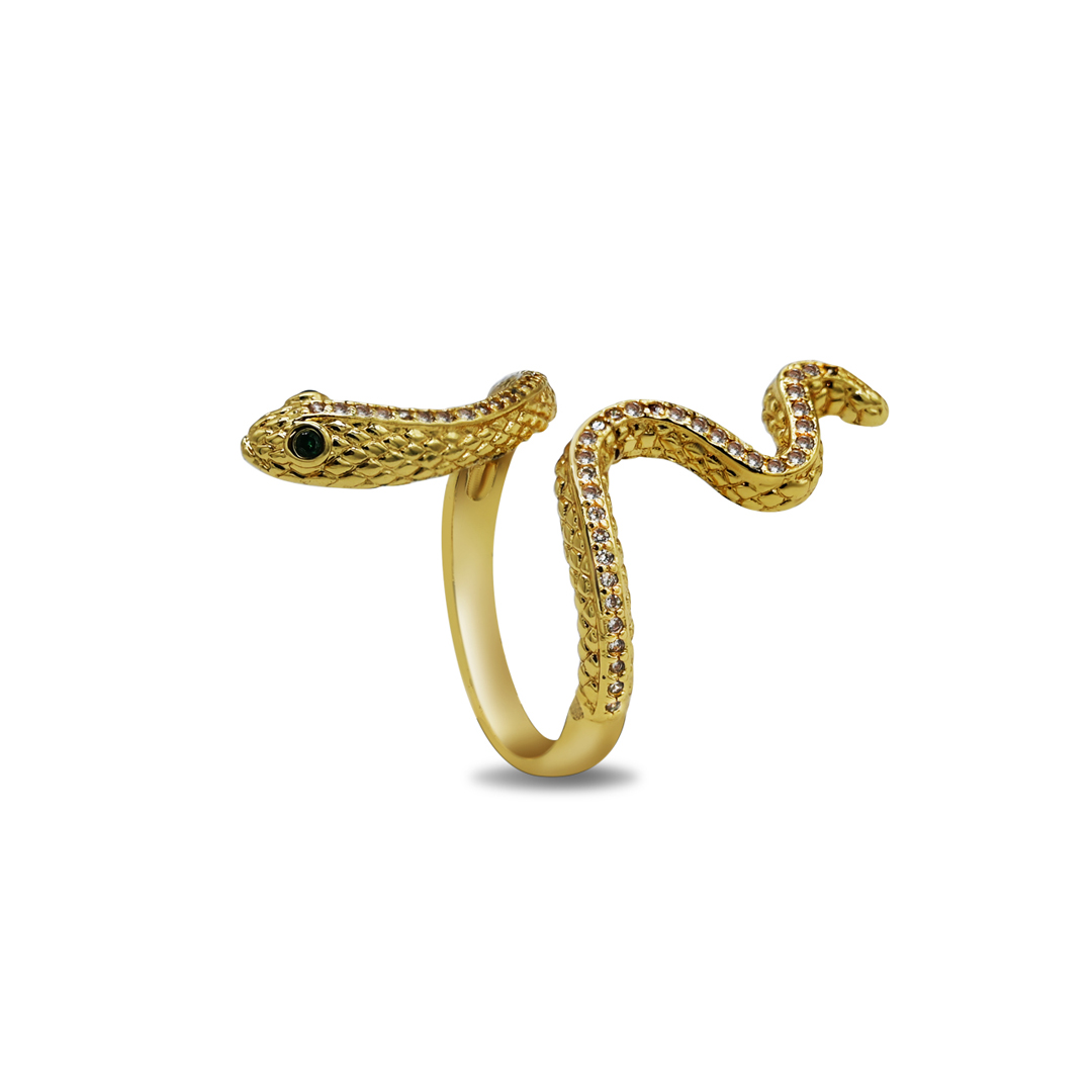 Gold Sparkling Snake Ring