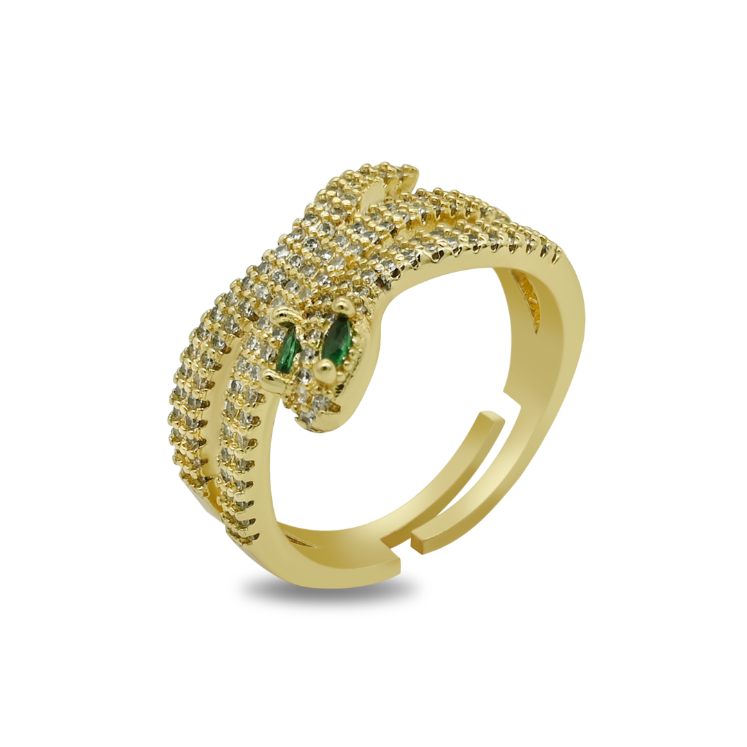 Gold Pave Snake Ring