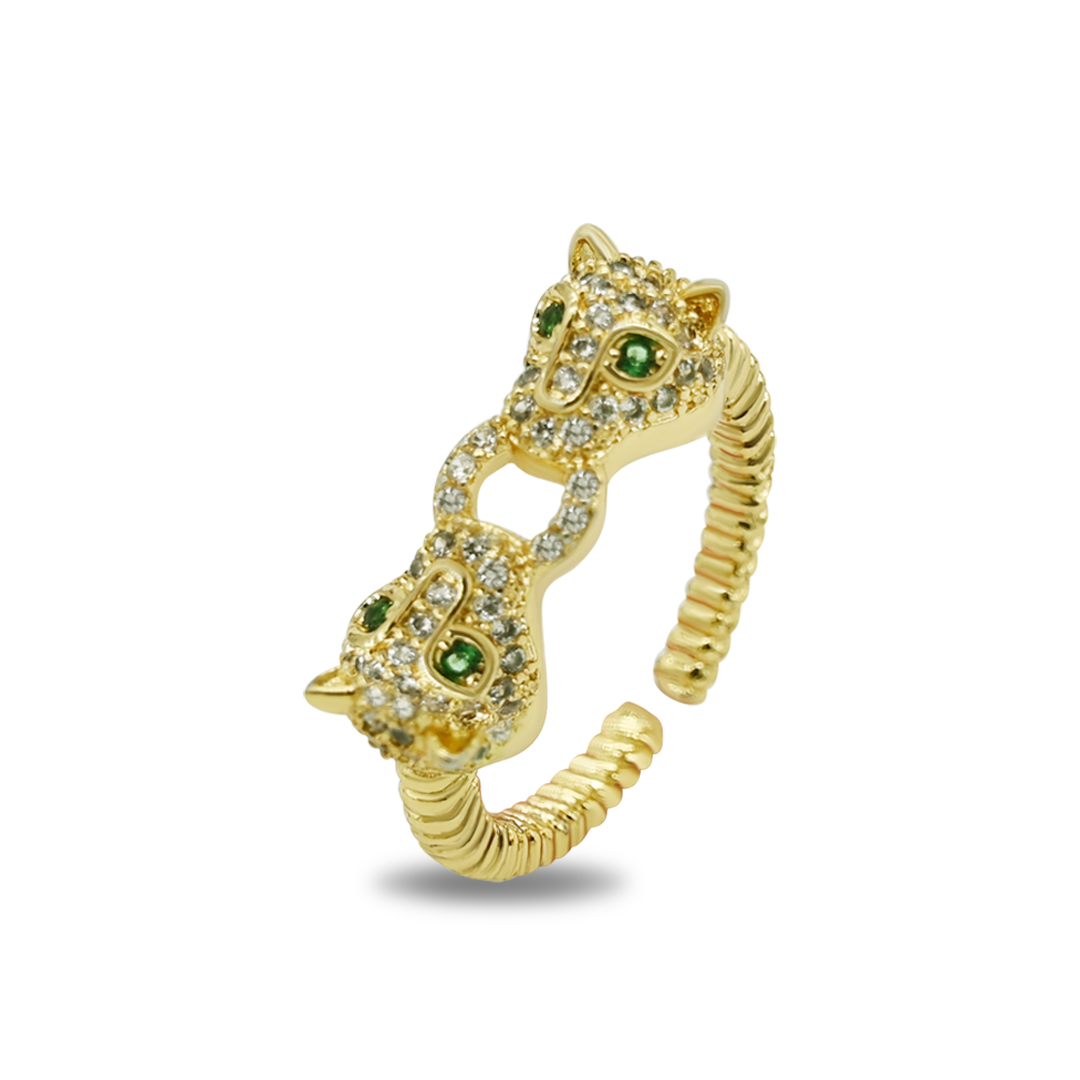 Gold Dual Panther Ring