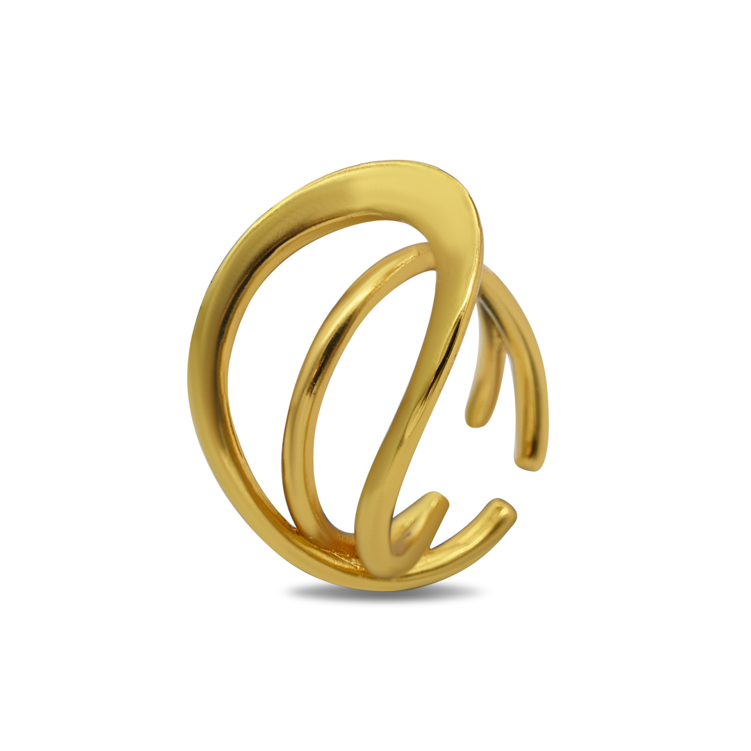 Abstract Wave Open Ring
