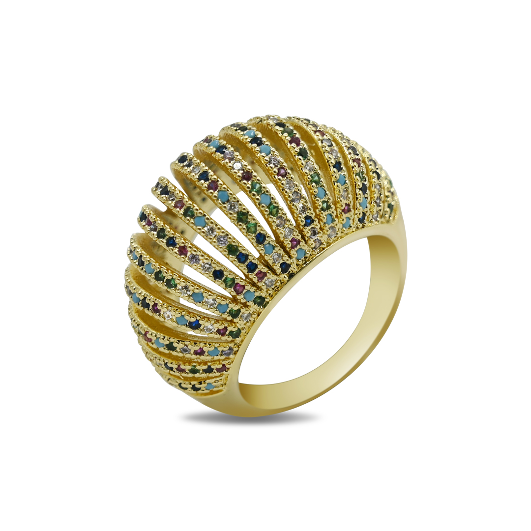 Multi Stone Cage Ring