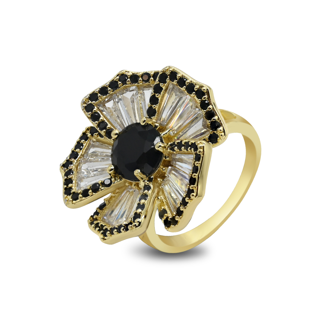 Black Flower Ring