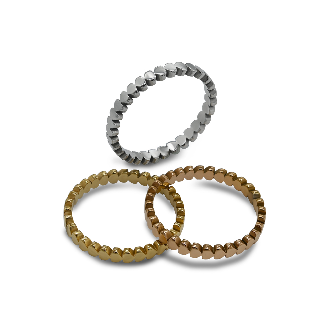 Tricolor Mini Heart Ring