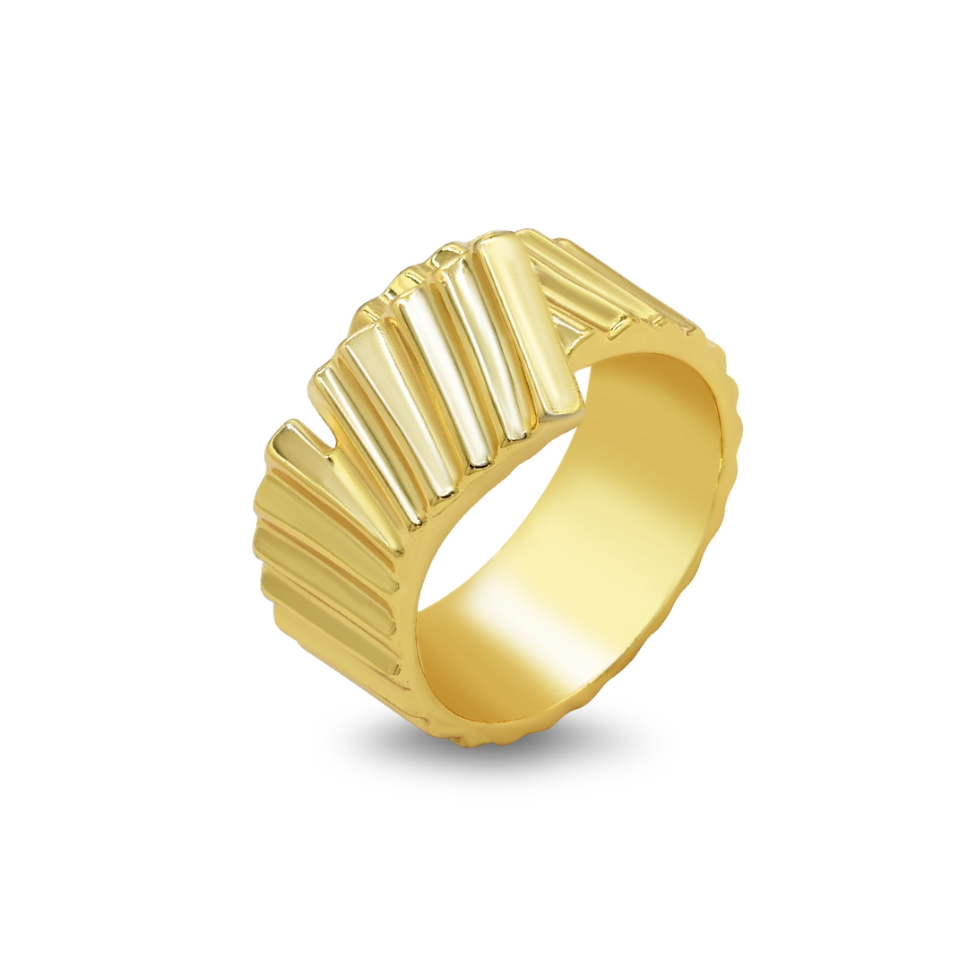 Gold Textured Ridge Band