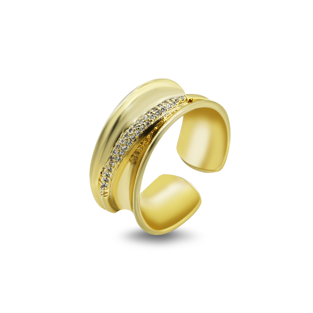 Gold Wide Wave Cuff