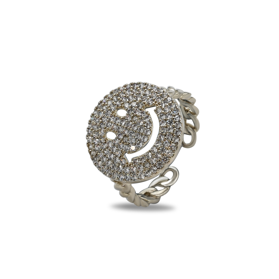 Silver Smiley Face Ring